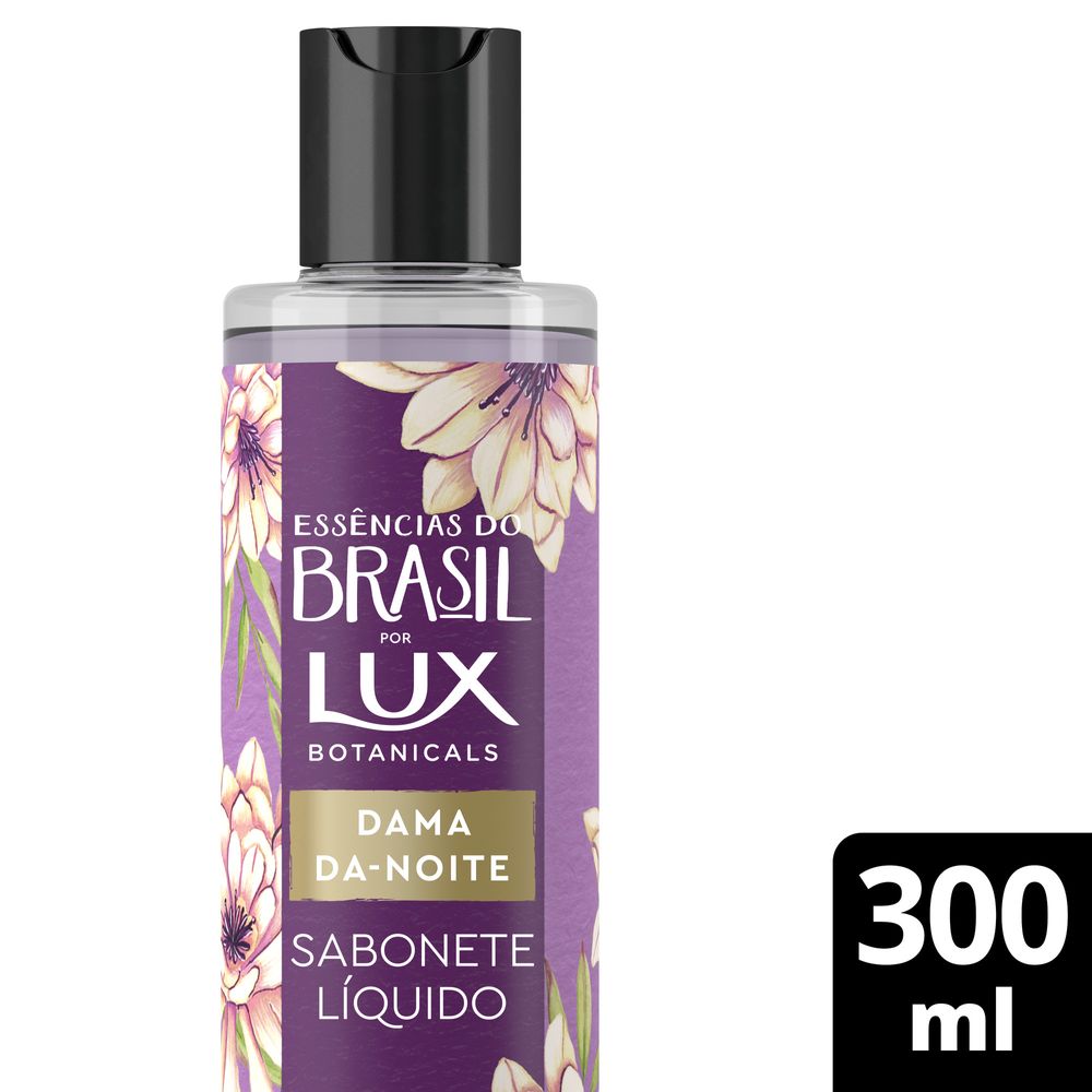 Sabonete Líquido Lux Dama da Noite 300ml embalagem translúcida roxa