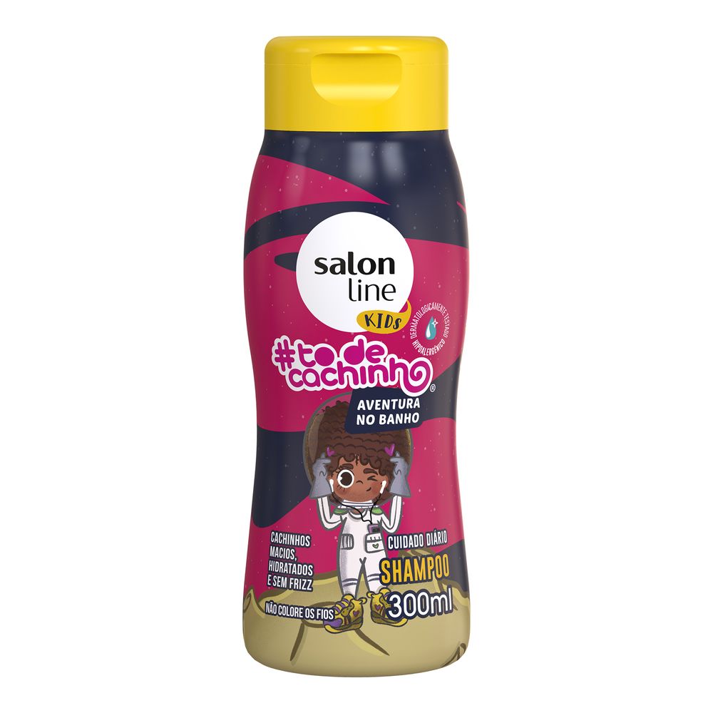 Frasco do Shampoo S.O.S Cachos Kids 300ml com ilustração infantil
