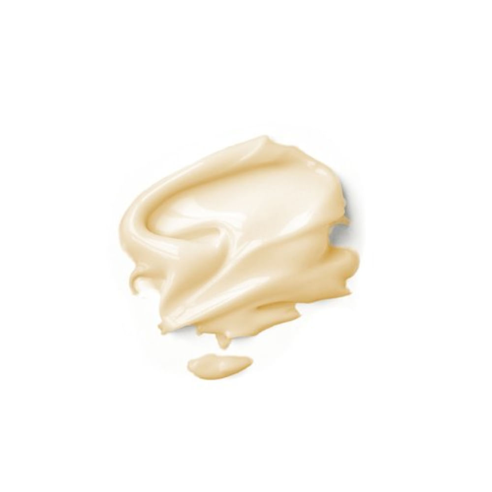 Amostra do creme com textura cremosa bege claro do tratamento Elseve