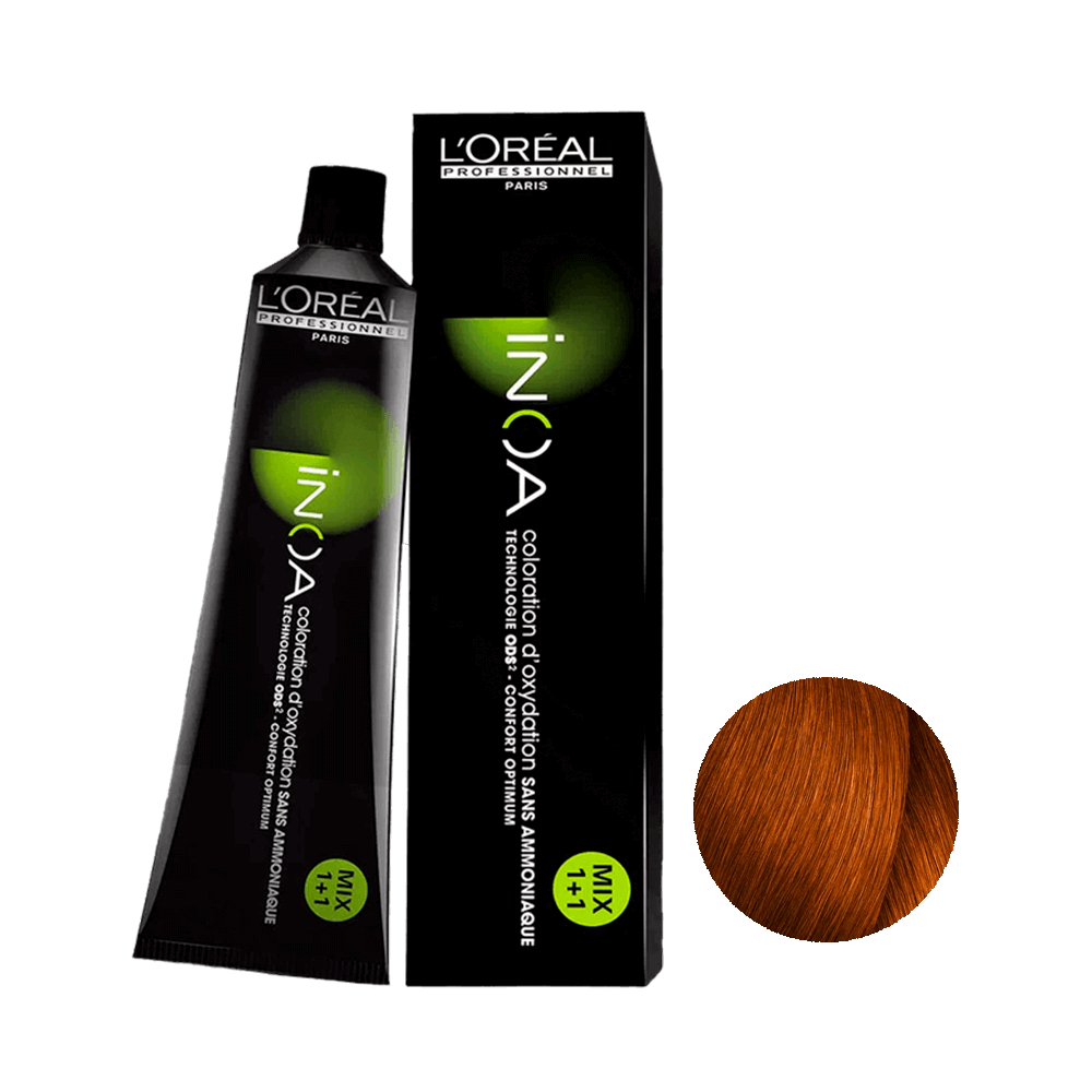 Tubo de coloração L'Oréal Professionnel Inoa 6.45 Louro Escuro Acobreado Acajou 60g