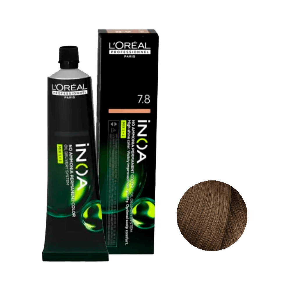 Coloração L'Oréal Professionnel Inoa 7.8 Louro Marrom - tubo e caixa