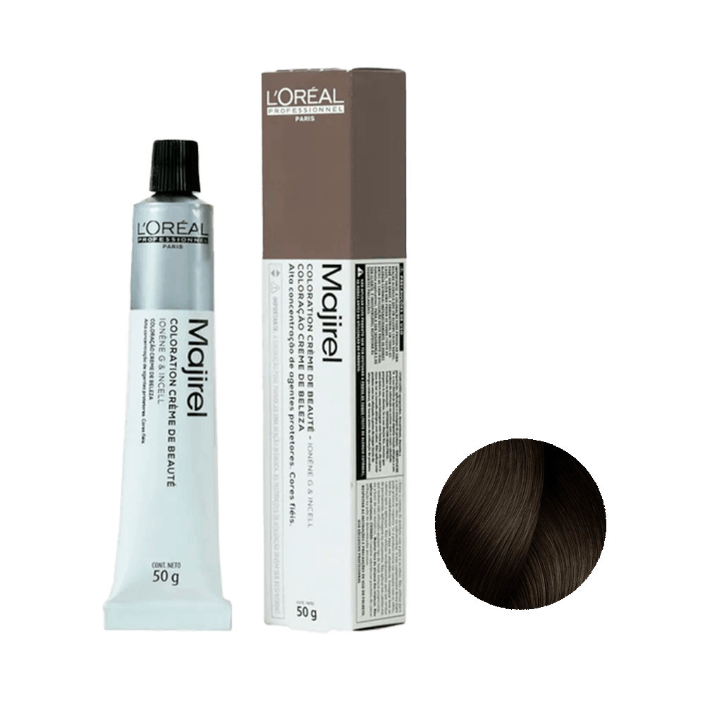 Coloração L'Oréal Professionnel Majirel 6.13 em tubo e caixa, tom louro escuro acinzentado dourado