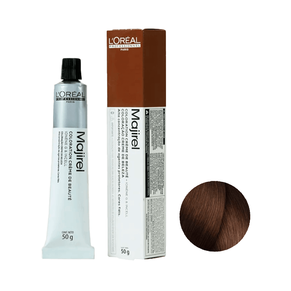 Coloração L'Oréal Professionnel Majirel 6.35 Louro Escuro Dourado Acaju 50g embalagem
