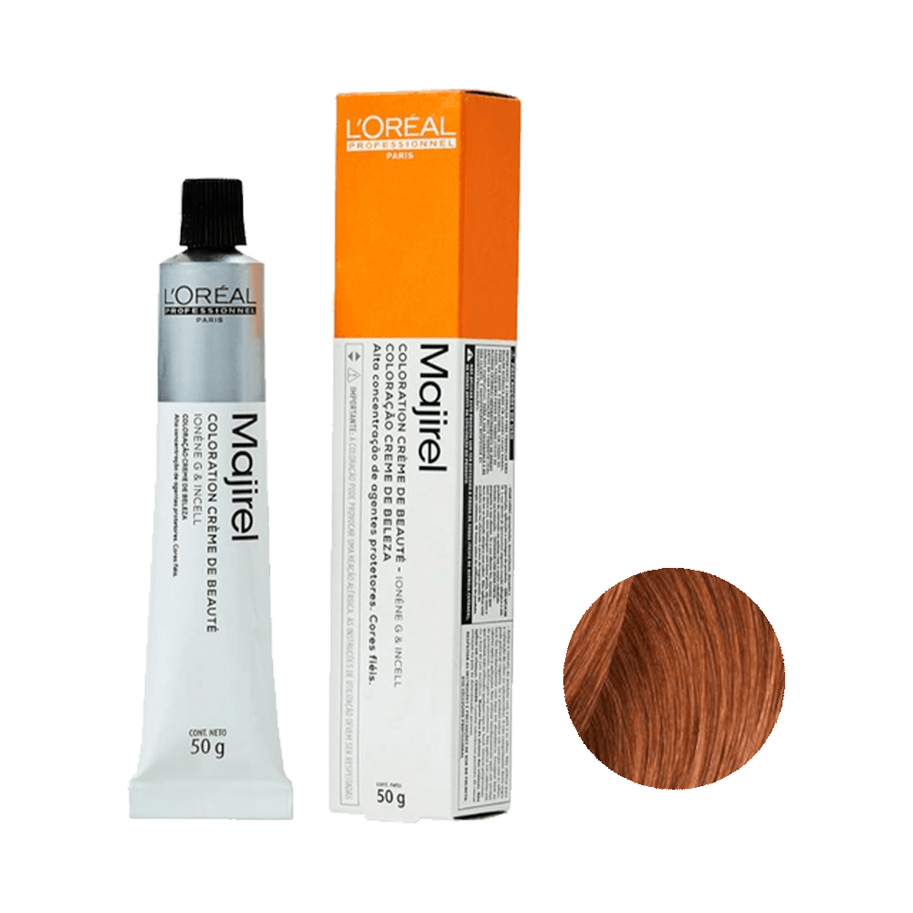 Coloração L'Oréal Professionnel Majirel 7.4 Louro Acobreado 50g - tubo e caixa