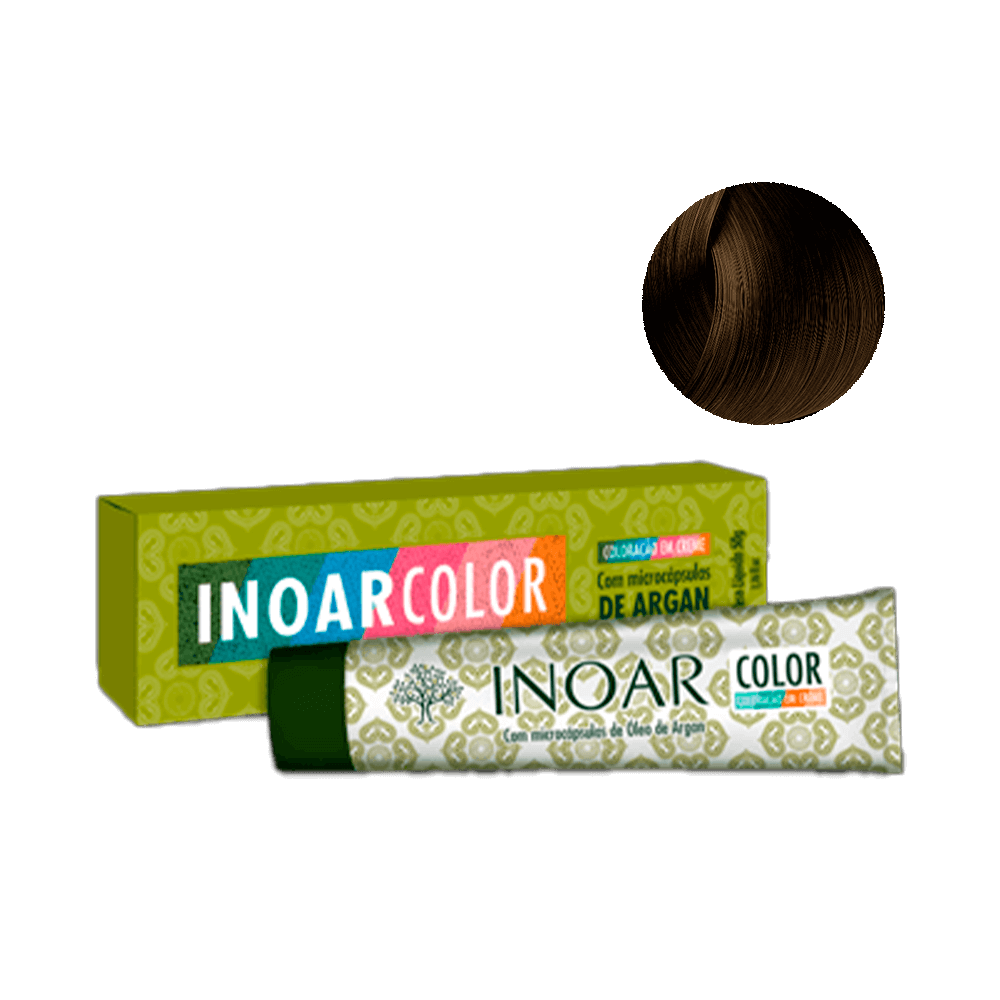 Caixa e bisnaga Coloração Inoar 6.77 Louro Escuro Marrom Intenso