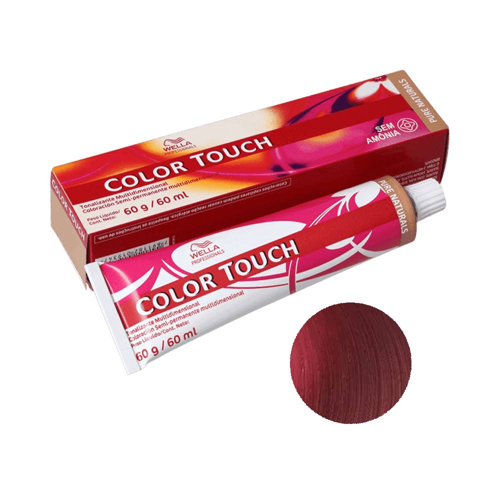 Tonalizante Wella Color Touch Vibrant Reds 66.45 - tubo e embalagem vermelha 60g