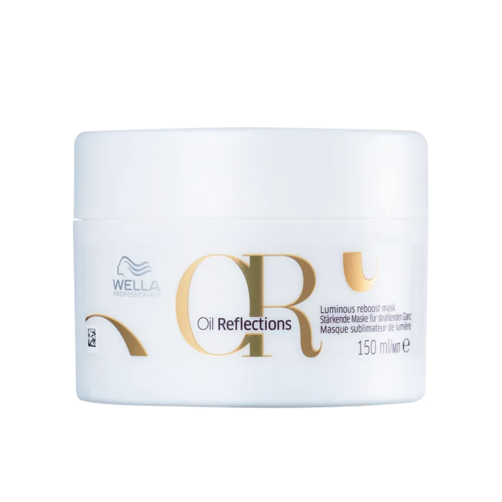Máscara Capilar Wella Professionals Oil Reflections 150ml - embalagem branca com detalhes dourados