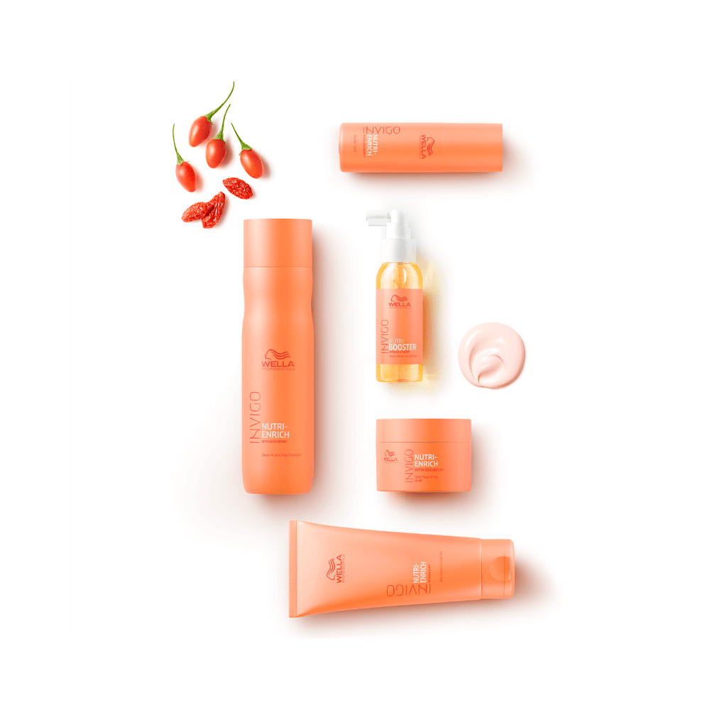Linha Wella Professionals Invigo Nutri-Enrich com produtos e frutos de Goji Berry