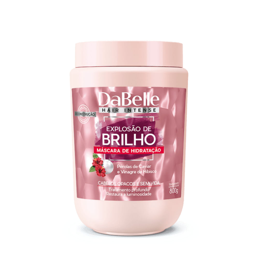 Máscara Capilar Dabelle Explosão de Brilho 800g - pote rosa