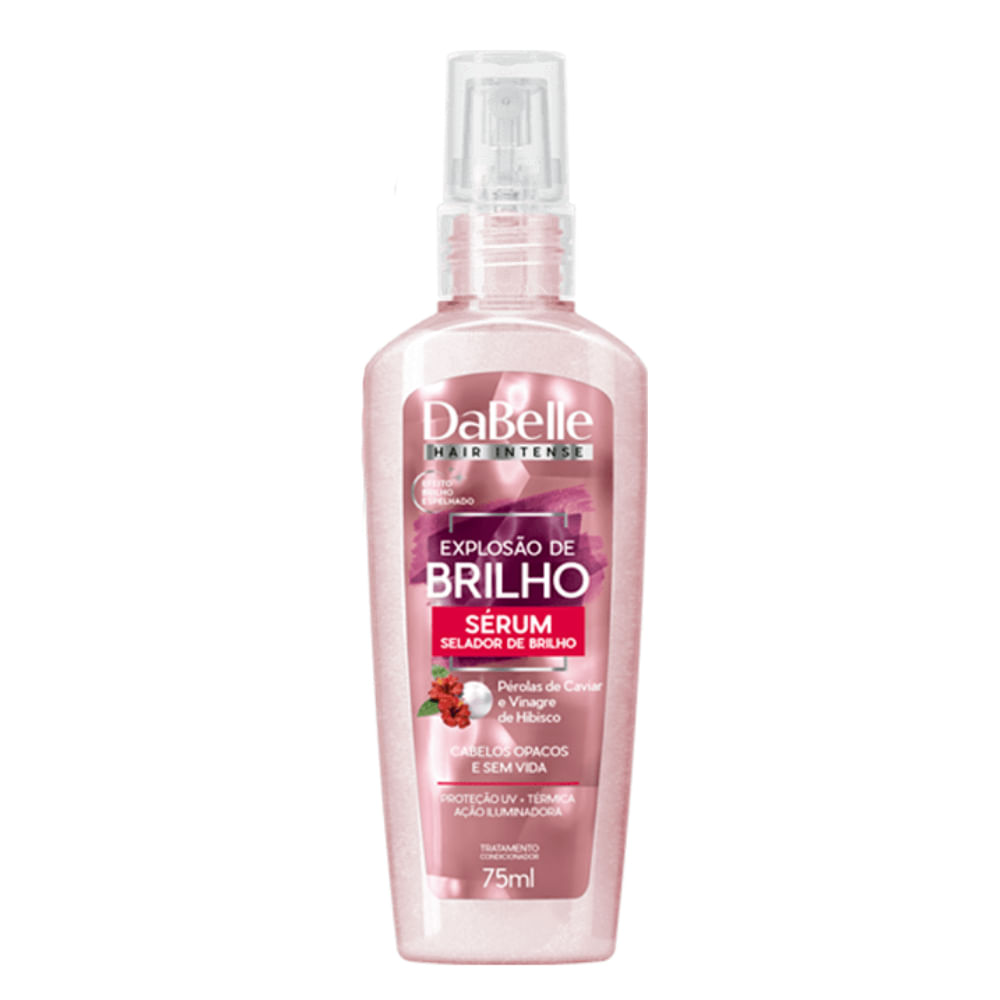 Sérum Selador Dabelle Explosão de Brilho 75ml em frasco rosa com spray