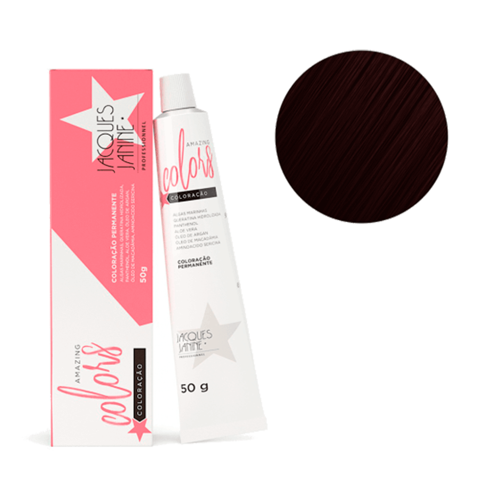 Coloração Jacques Janine Amazing Colors 3.0 Castanho Escuro embalagem e tubo 50g