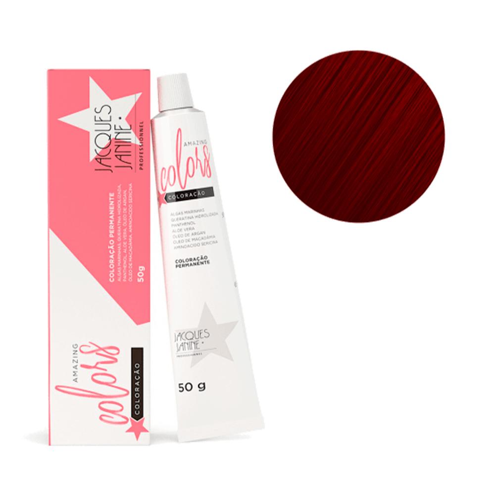 Coloração Jacques Janine Amazing Colors 55.62 Castanho Claro Vermelho Violeta - embalagem 50g