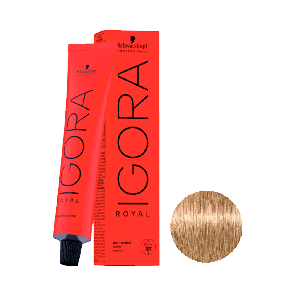 Coloração Igora Royal 9.00 Louro Extra Claro Natural 60g - tubo e caixa em fundo branco