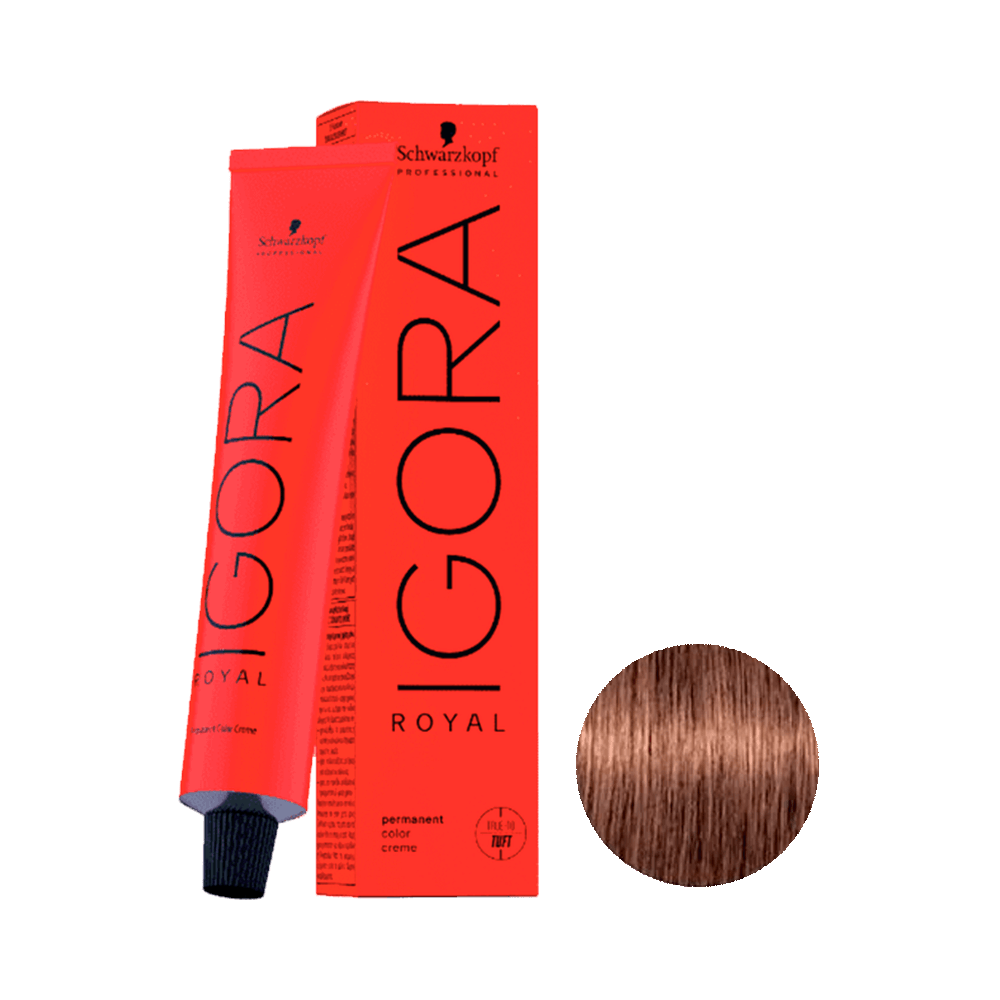 Coloração Igora Royal 7.57 Louro Médio Dourado Cobre 60g - tubo e caixa