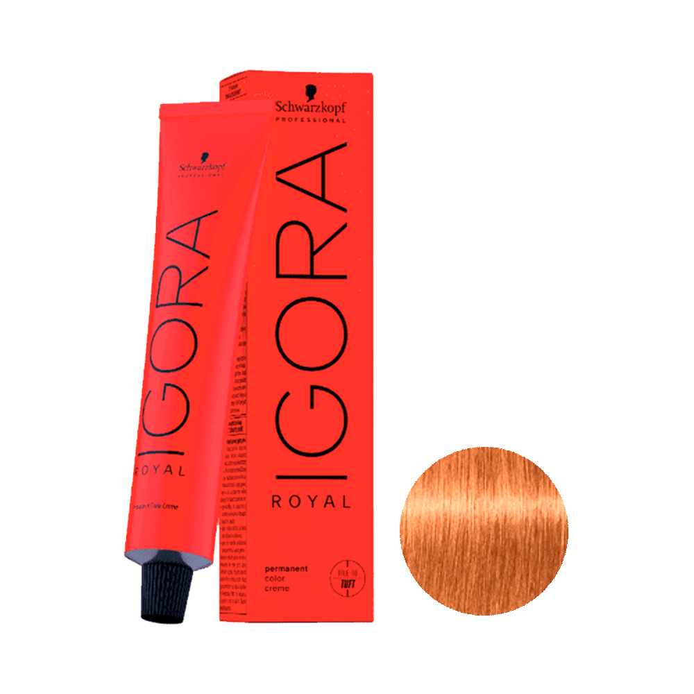 Coloração Igora Royal 8.55 Louro Claro Dourado 60g em tubo e caixa vermelhos