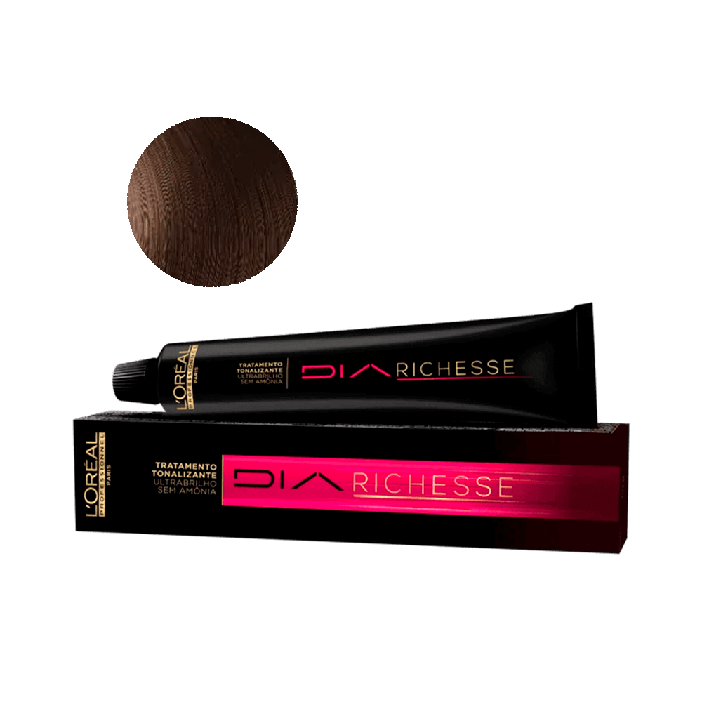 Tonalizante L'Oréal Professionnel DiaRichesse Louro 7 50g - embalagem e tubo