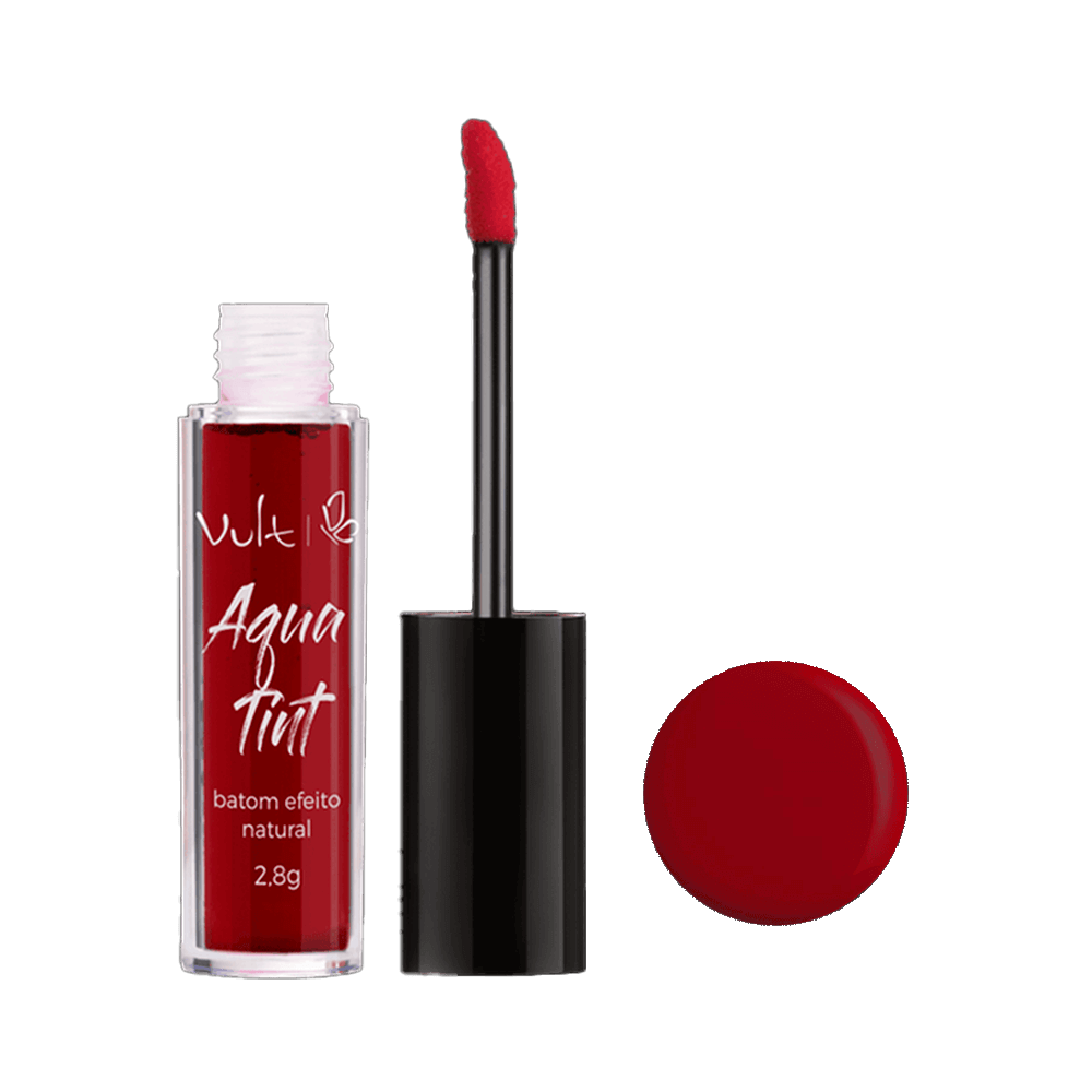 Batom Vult AquaTint Efeito Natural Red - embalagem e aplicador