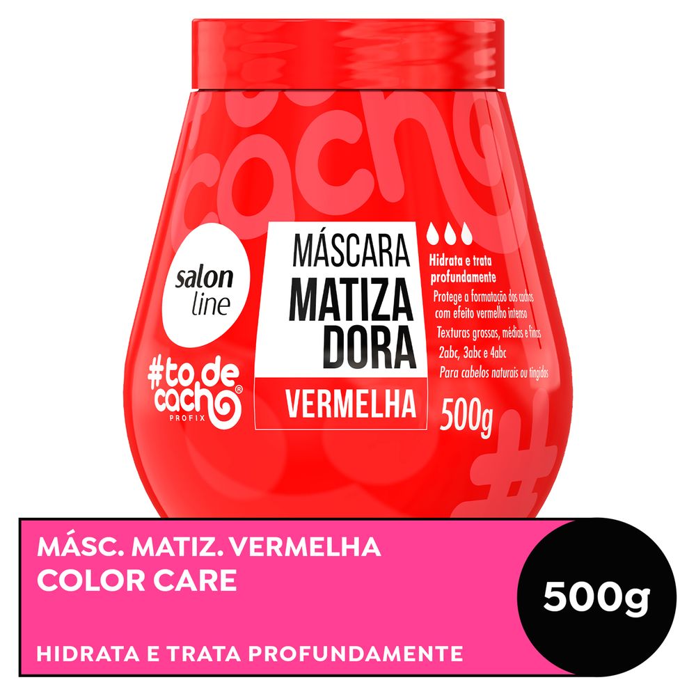 Máscara capilar matizadora vermelha Salon Line #todecacho em embalagem vermelha