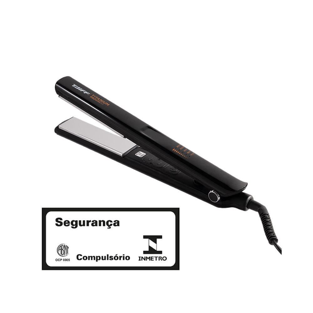 Chapa Taiff Titanium Progress com selo de segurança e detalhe das placas