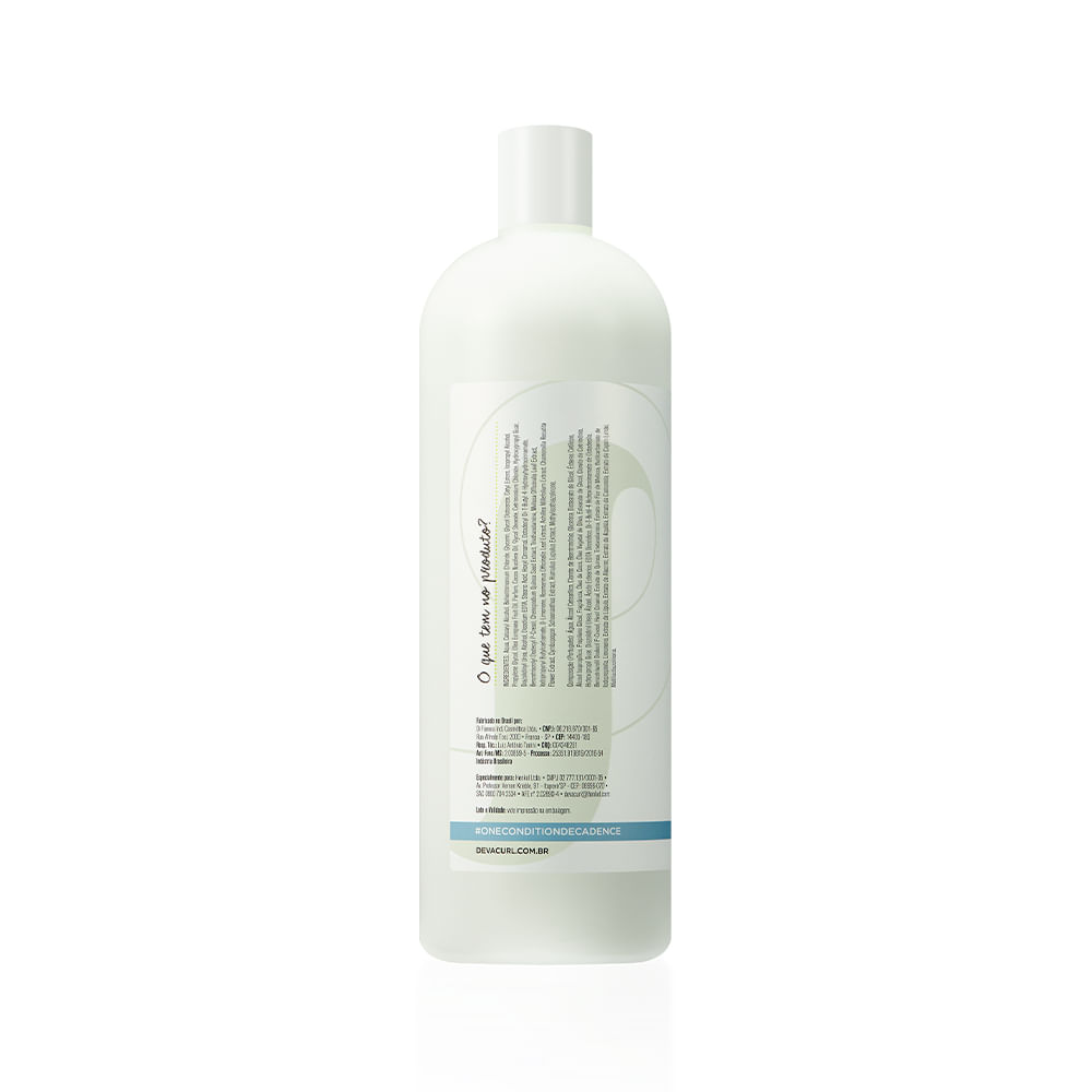 Lateral do condicionador Deva Curl One Condition Decadence com composição