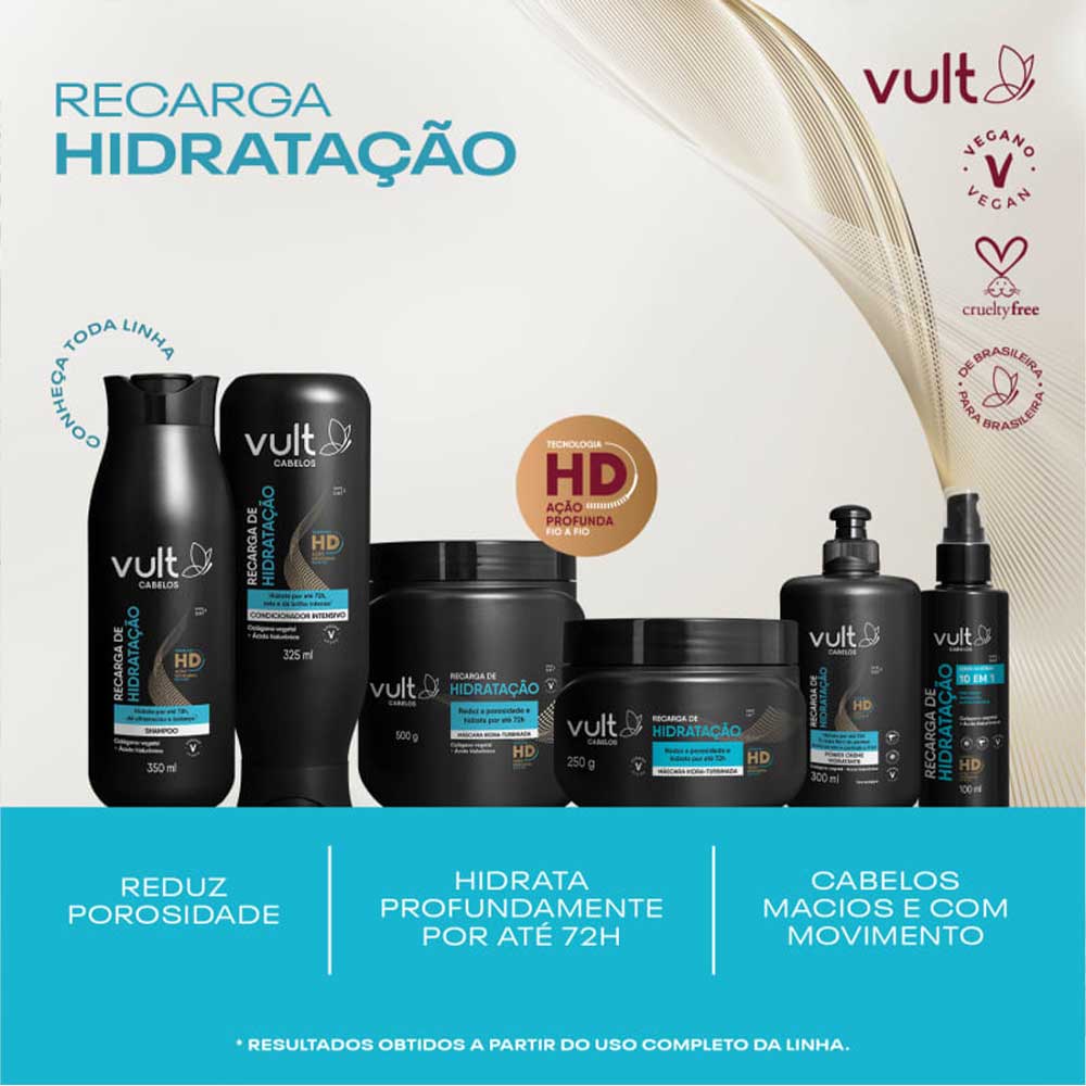Linha Vult Recarga de Hidratação com diferentes embalagens e benefícios