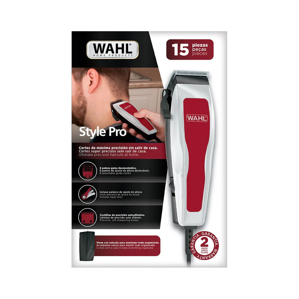 Embalagem e conteúdo do kit Wahl Style Pro 220V