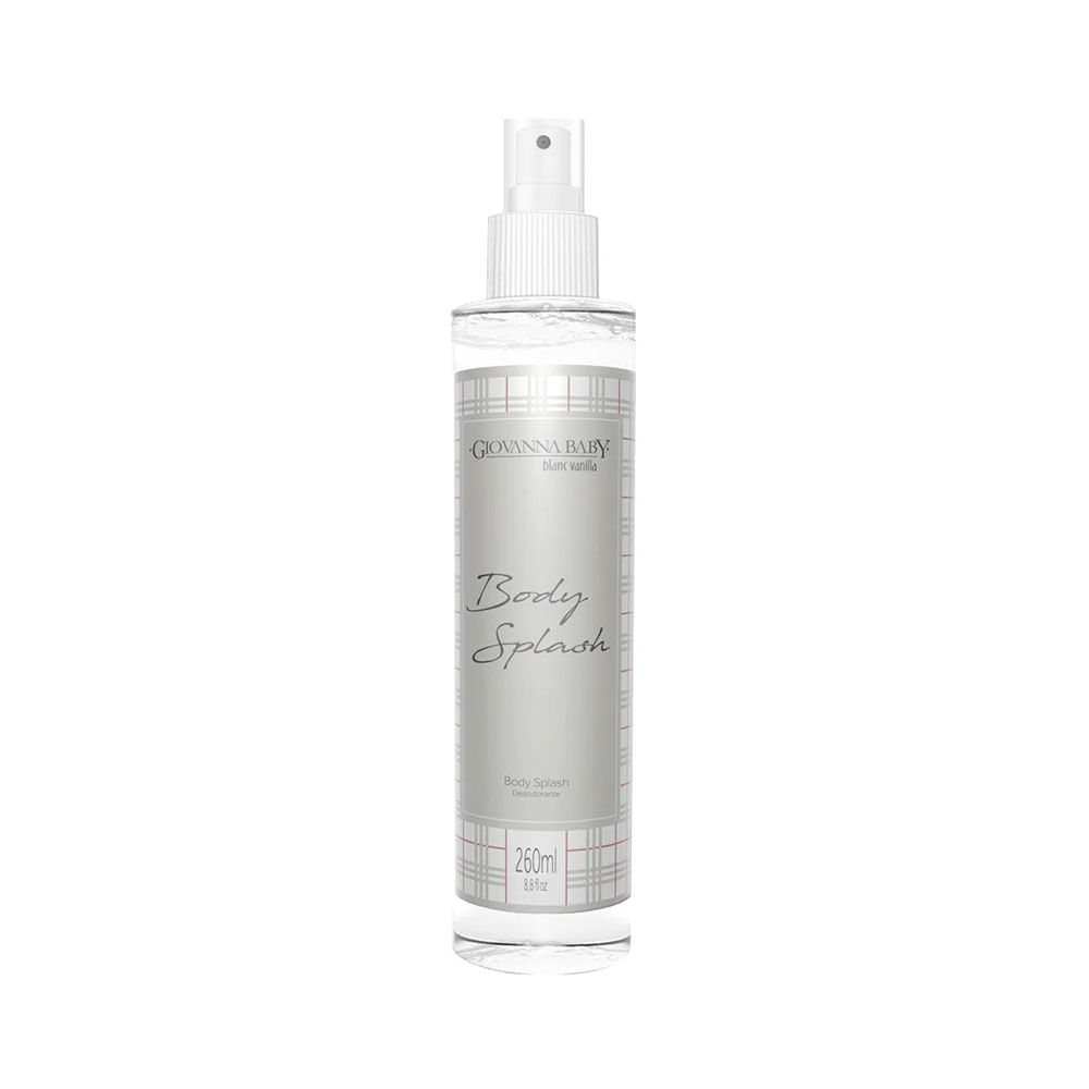 Body Splash Giovanna Baby Blanc Vanilla 260ml - frasco transparente com spray