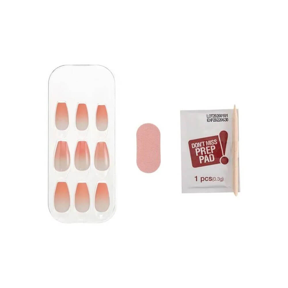 Conteúdo do kit: unhas postiças, lenço preparatório e palito de manicure