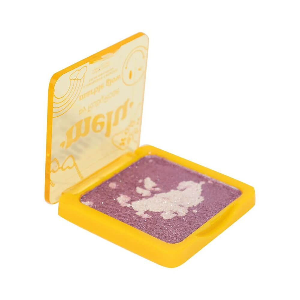 Detalhe lateral do iluminador Melu Marble Glow Beach Sunset com textura marmorizada