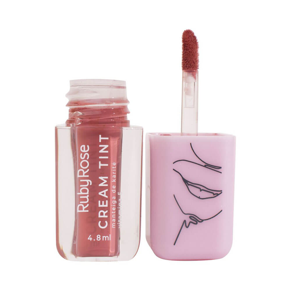Aplicador doe foot do Cream Tint Ruby Rose com amostra da cor