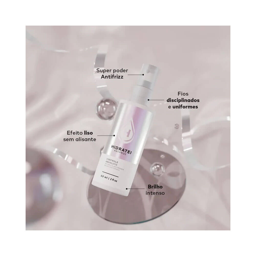 Frasco da Máscara Líquida Hidratei Antifrizz Controle Absoluto 60ml em fundo claro