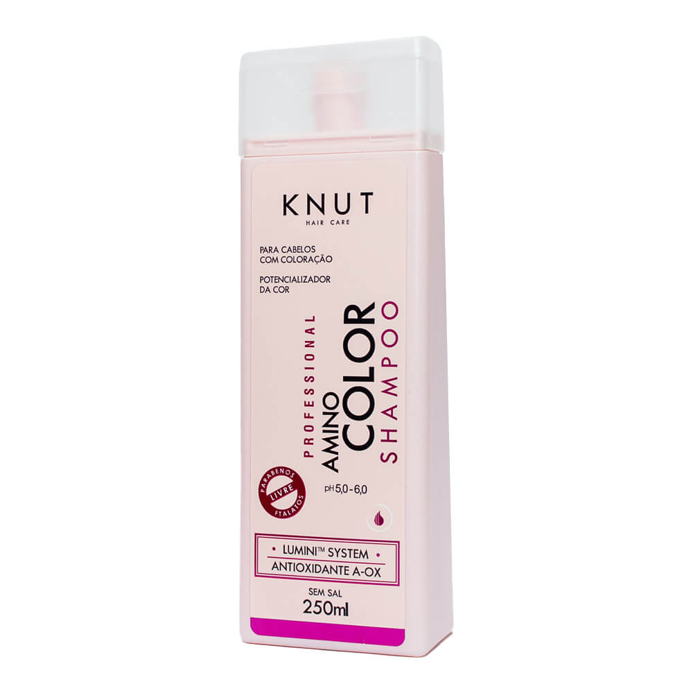 Shampoo Knut Amino Color 250ml - destaque de embalagem e informações técnicas