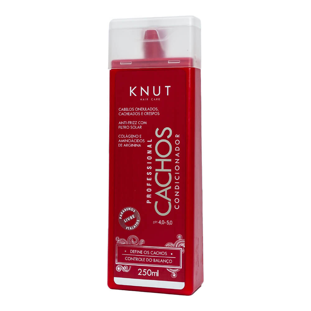 Condicionador Knut Cachos 250ml - embalagem retangular vermelha