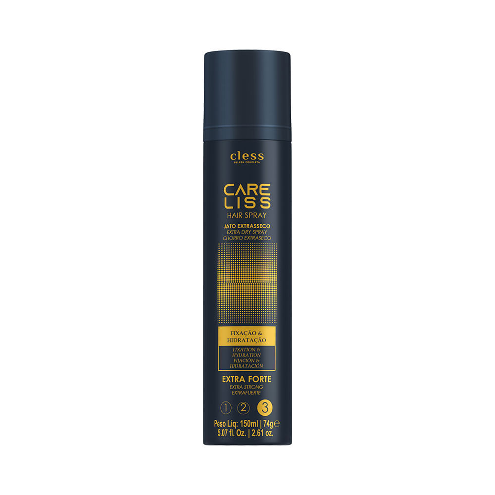 Frente do Hair Spray Care Liss Extra Forte 150ml Cless