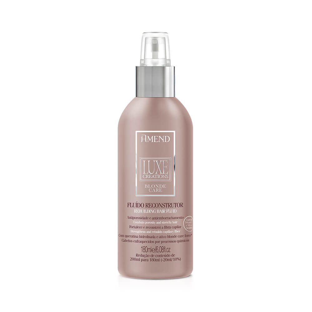 Frontal do Fluído Reconstrutor Amend Luxe Creations Blonde Care 180ml - embalagem rosé