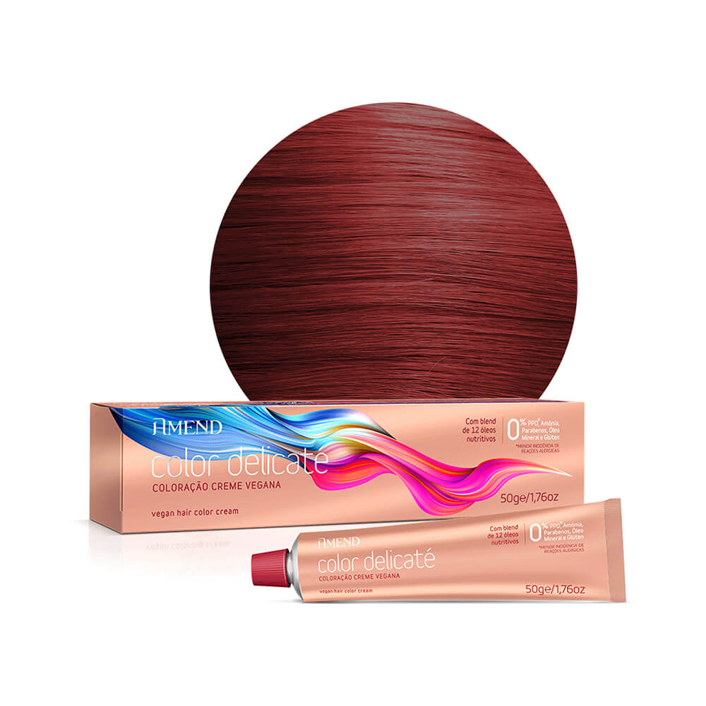 Coloração Amend Color Delicaté 0.6 Vermelho Intensificador 50g embalagem tubo e caixa