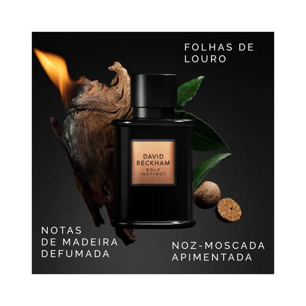 Frasco com elementos que representam notas olfativas do perfume