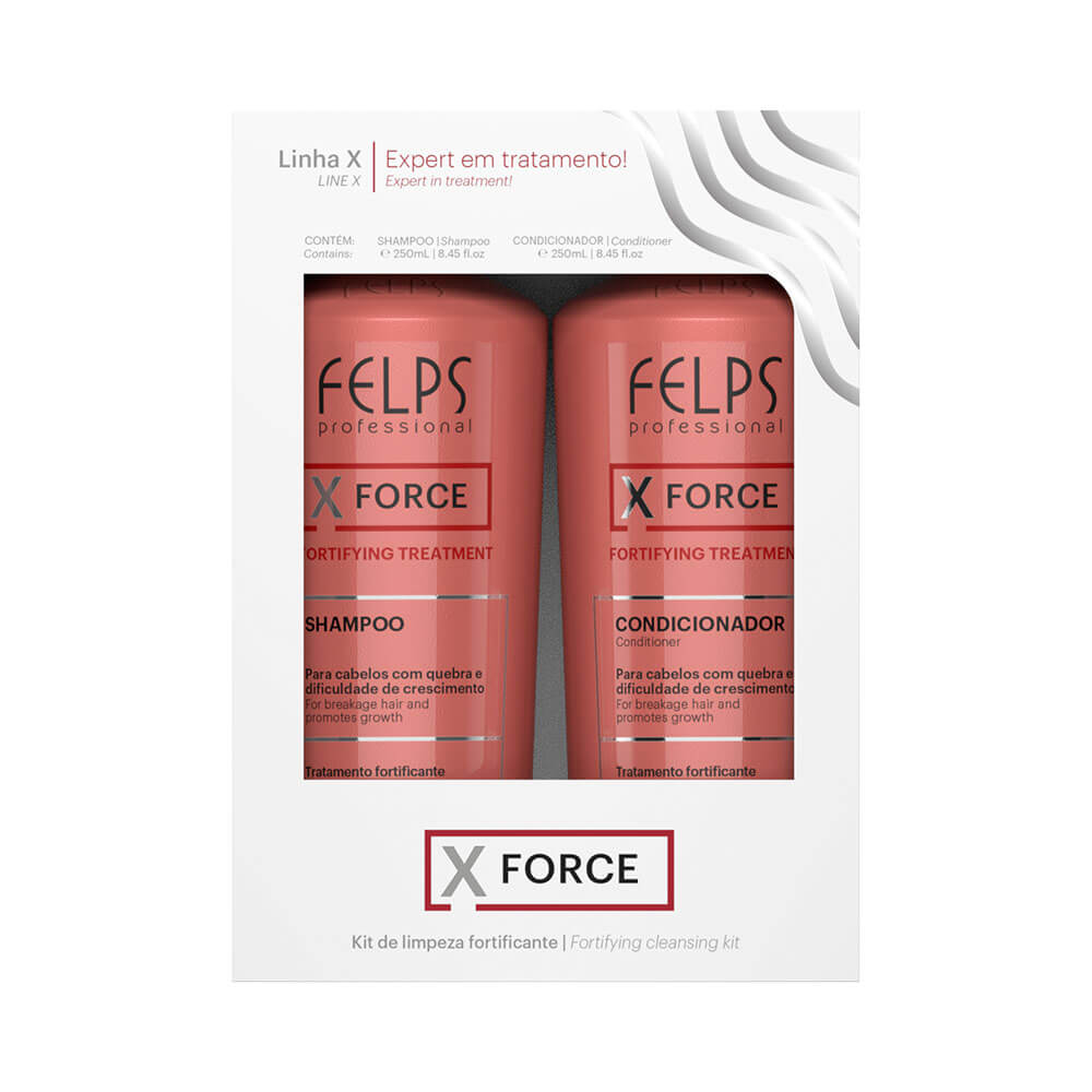 Kit Felps XForce 2x250ml - embalagem frontal rosa salmão