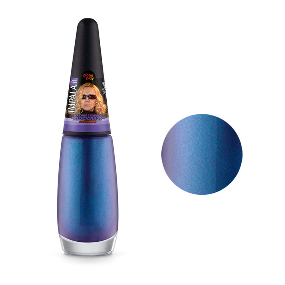Frasco de esmalte Impala Globoplay Alucicrazy mostrando cor e embalagem