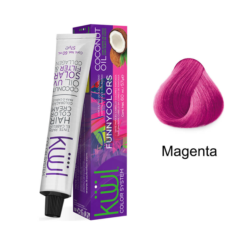 Tubos da coloração Kiwi Funny Colors Magenta com mecha de cor