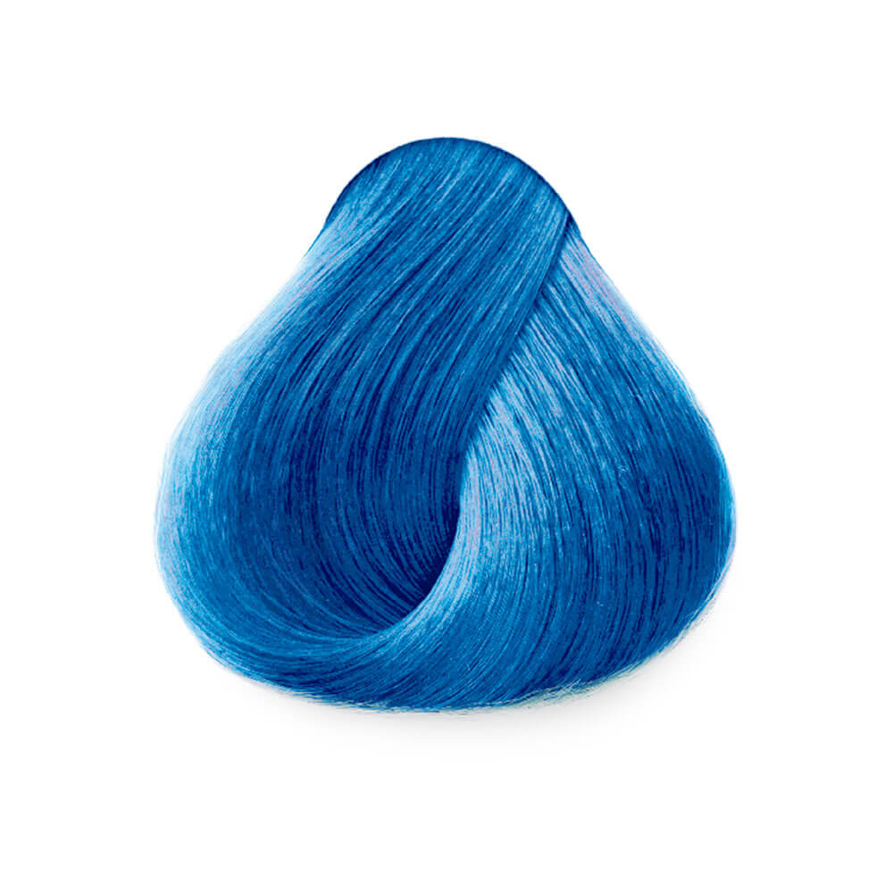 Mecha azul neon demonstrando a cor da coloração Kiwi Funny