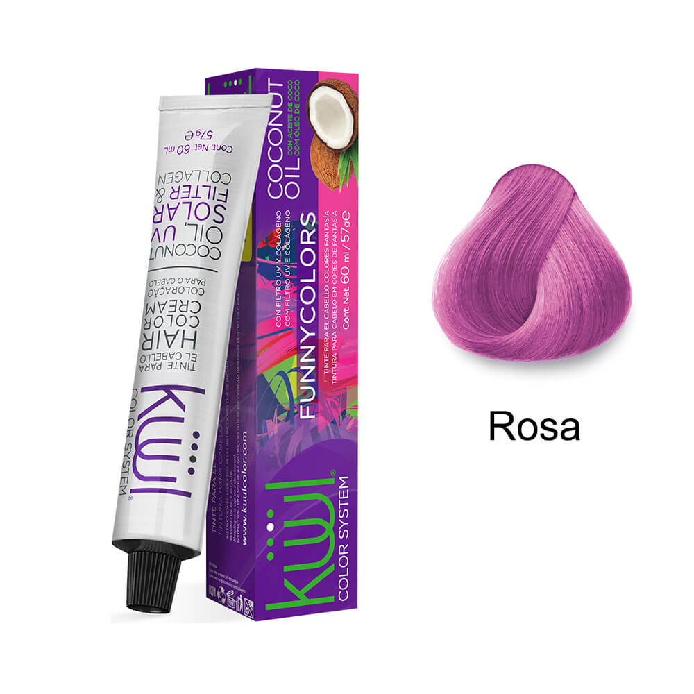 Bisnaga da coloração ao lado de mecha rosa vibrante