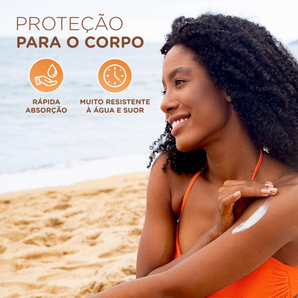 Aplicação do protetor solar na pele - demonstração de uso
