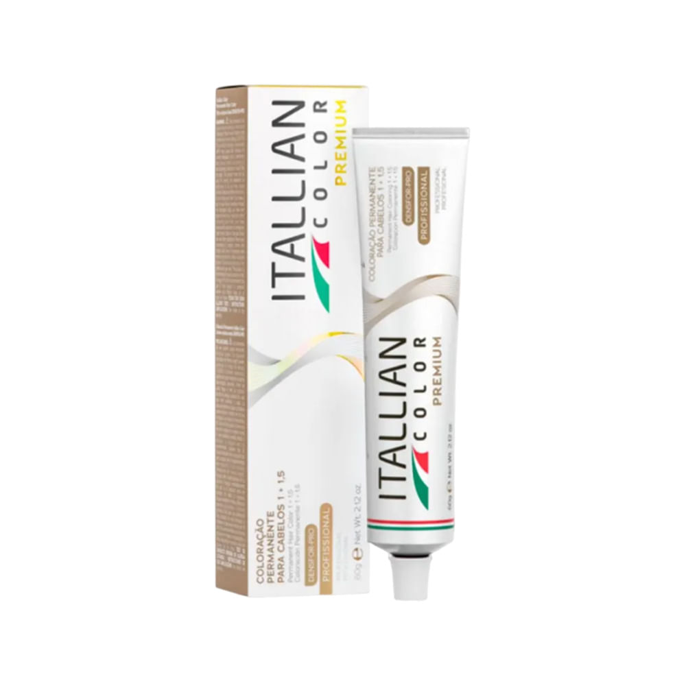 Tubo e embalagem da coloração mostrando características do produto