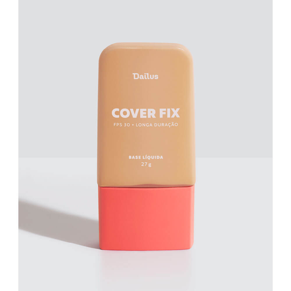 Frasco da Base Dailus Cover Fix D5 mostrando embalagem e rótulo