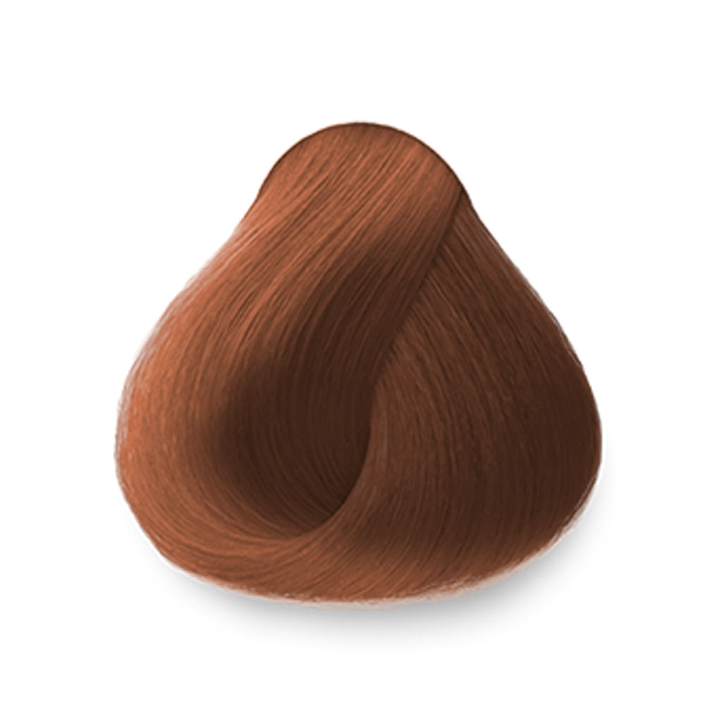 Amostra de cor louro claro cobre dourado da coloração Itallian Color 8.43