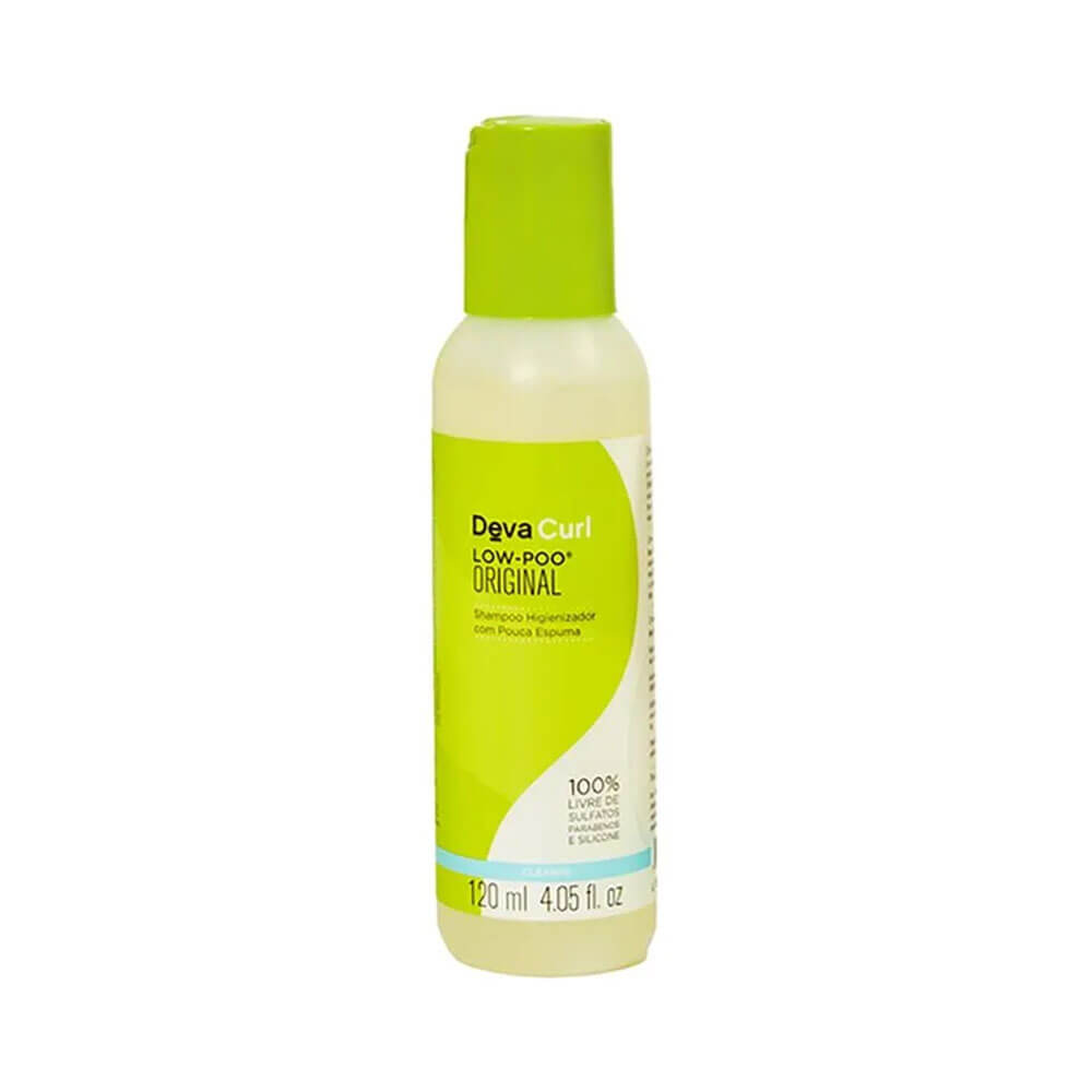 Frasco do shampoo DevaCurl Low Poo 120ml