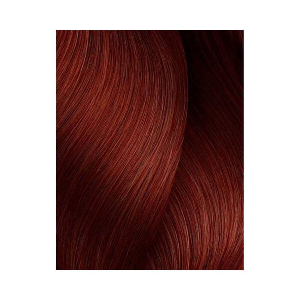 Amostra da cor vermelho intenso e brilho da coloração