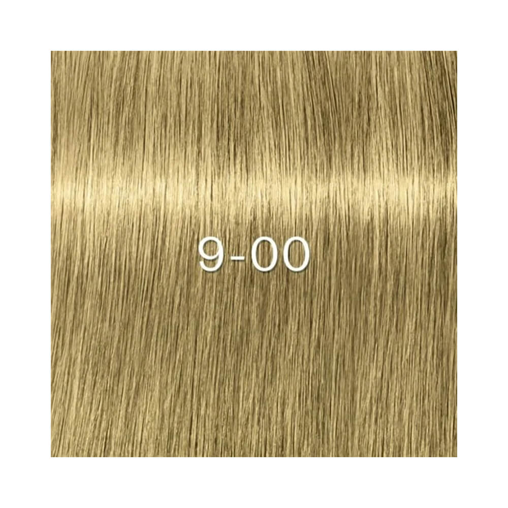 Amostra da cor loiro claro dourado da coloração Igora Zero Amm 9.00