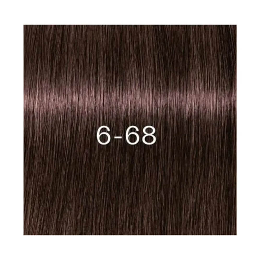 Close na amostra de cor 6-68 com reflexos avermelhados